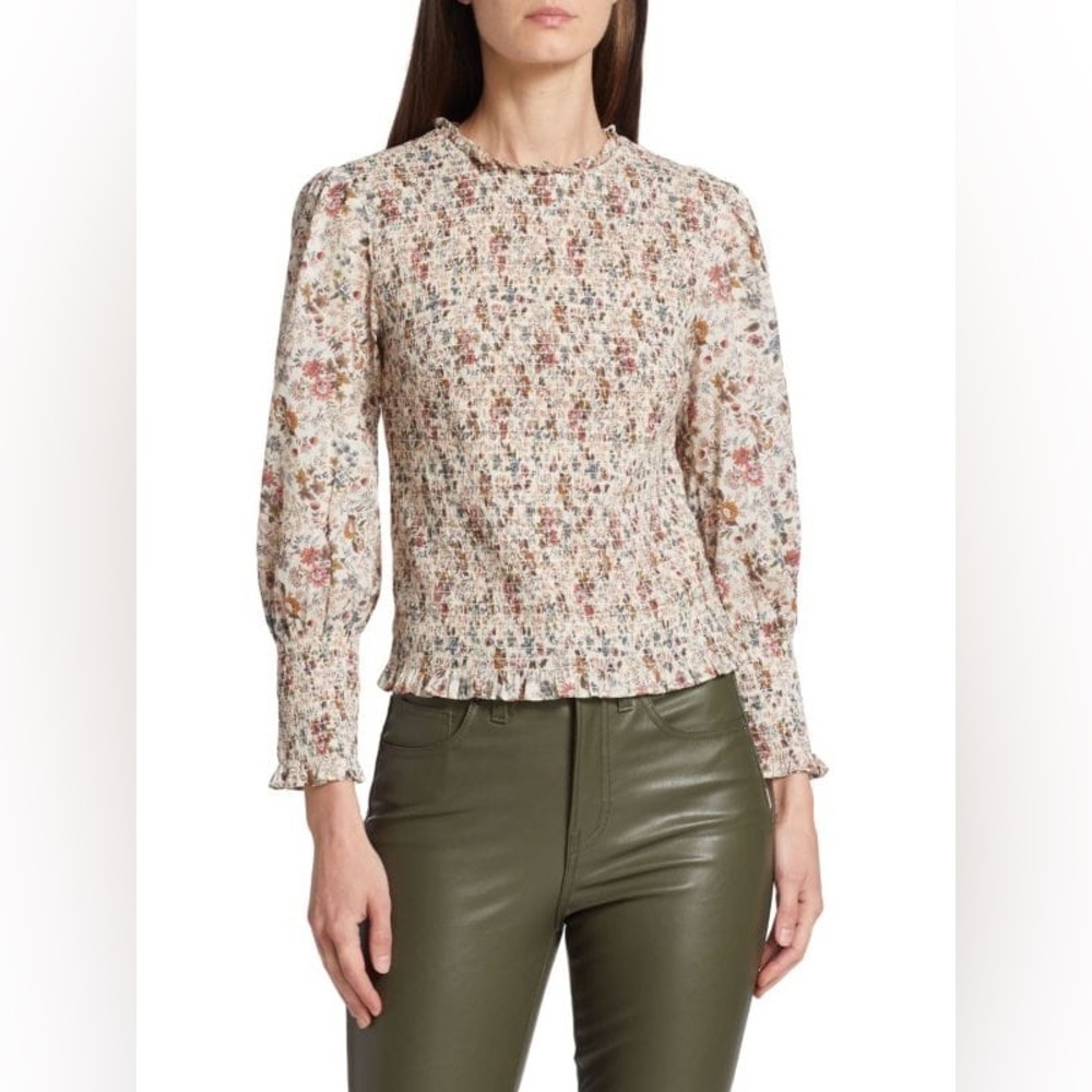 VERONICA BEARD Kali Floral Smocked Blouse